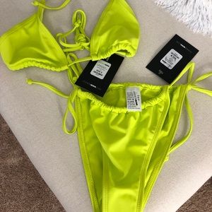 Fashion Nova Mykonos swimsuit in Lime.